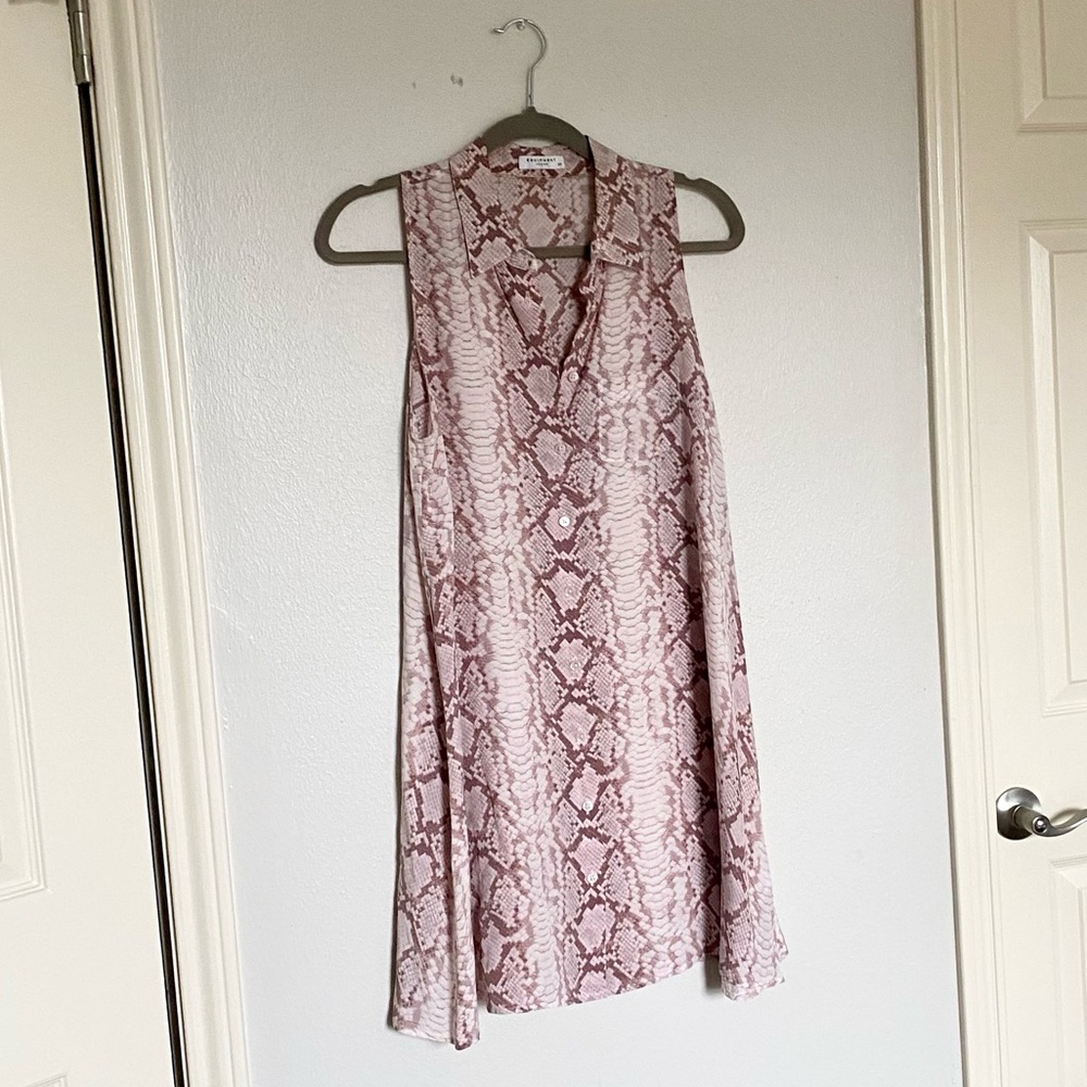 Equipment Snake Print Mina Shift Button Down Dres… - image 2